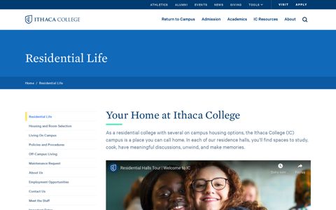 Residential Life | Ithaca College