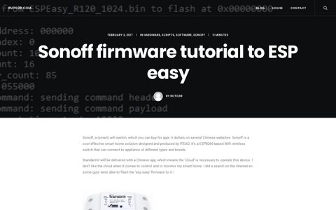 Sonoff firmware tutorial to ESP easy - RUTG3R.COM