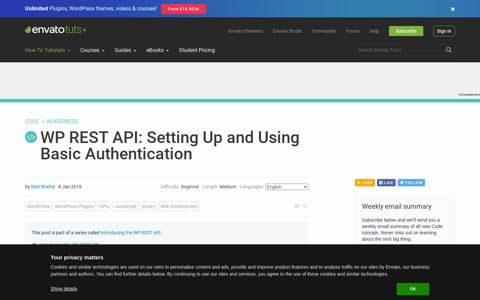 WP REST API: Setting Up and Using Basic Authentication