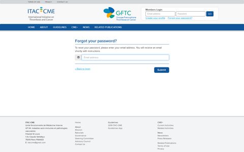 Forgot your password? - ITAC-CME