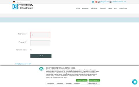 Gefa Processtechnik GmbH - login - Gefa Ultrapure