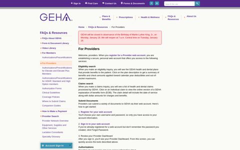For Providers | GEHA