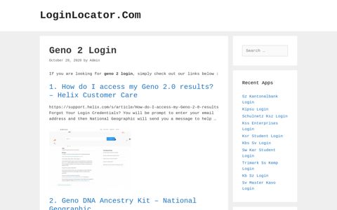 Geno 2 Login - LoginLocator.Com