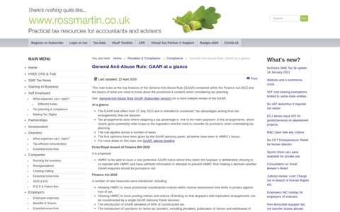 General Anti-Abuse Rule: GAAR at a glance - RossMartin.co.uk