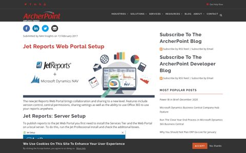 Jet Reports Web Portal Setup | ArcherPoint