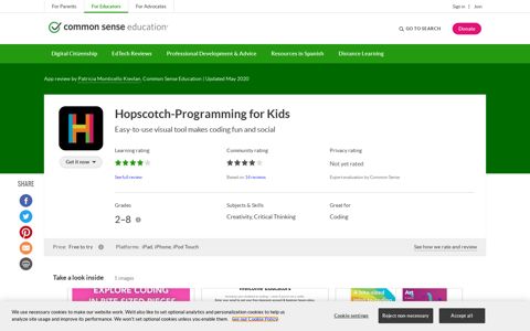 Hopscotch-Programming for Kids Review for Teachers ...