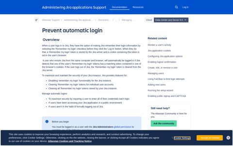Prevent automatic login | Administering Jira applications Data ...