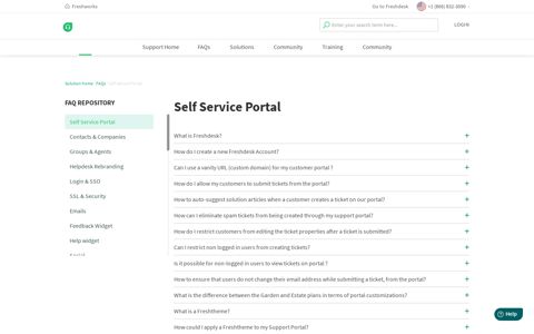 Self Service Portal : Freshdesk