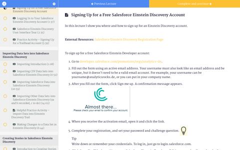 Signing Up for a Free Salesforce Einstein Discovery Account ...
