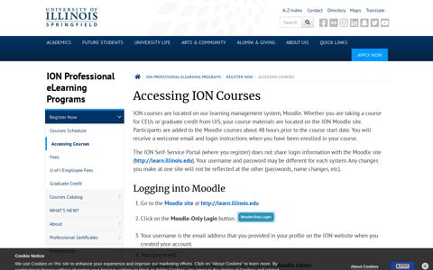 Accessing ION Courses - University of Illinois Springfield