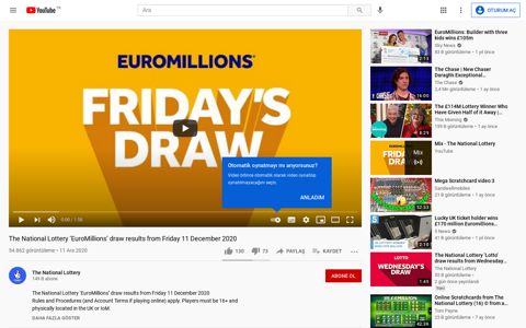 The National Lottery 'EuroMillions' draw results ... - YouTube