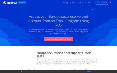 Access your Europe.secureserver.net email with IMAP - Mailbird