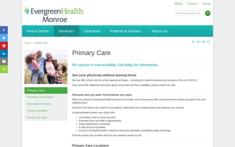 Primary Care | Monroe and Sultan, WA | EvergreenHealth