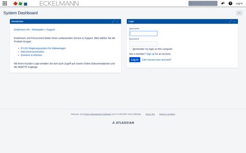 Eckelmann AG Customer Service: Log in