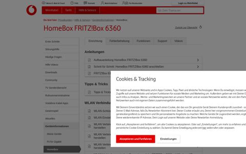 HomeBox FRITZ!Box 6360 - Vodafone Kabel Deutschland ...