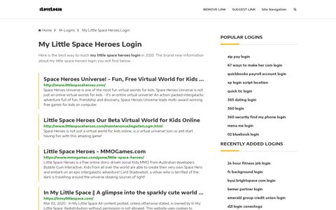 My Little Space Heroes Login ❤️ One Click Access - iLoveLogin