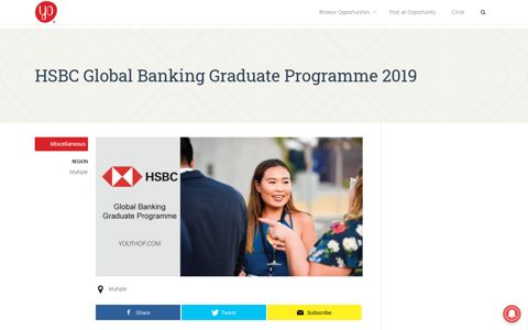 HSBC Global Banking Graduate Programme 2019