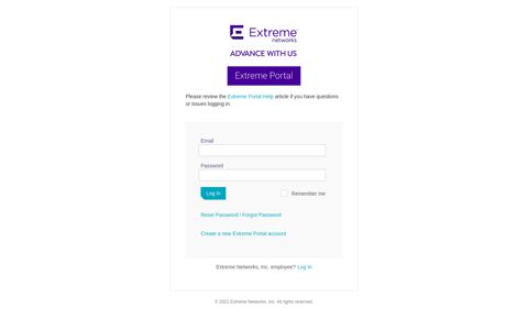 Extreme Networks, Inc. employee? - Login | Extreme Portal
