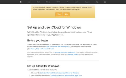 Set up and use iCloud for Windows - Apple Support