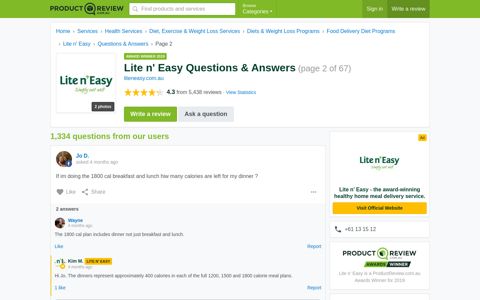 Lite n' Easy Questions (page 2) | ProductReview.com.au