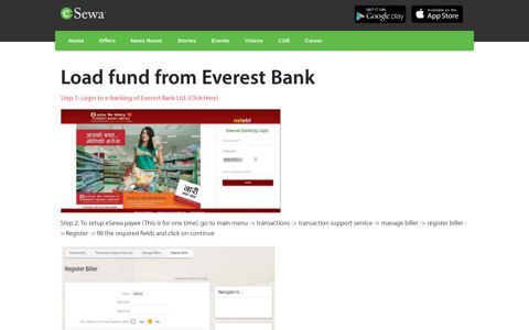 Load fund from Everest Bank - eSewa