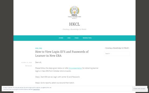 How to View Login ID'S and Passwords of Learner in ... - HKCL