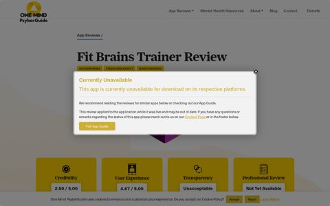 Fit Brains Trainer | One Mind PsyberGuide