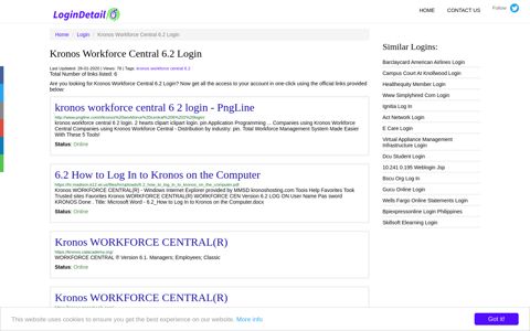 Kronos Workforce Central 6.2 Login - LoginDetail