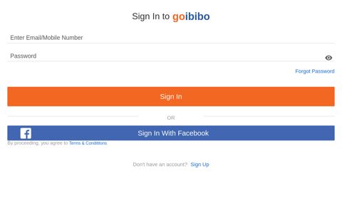 Sign In - Goibibo