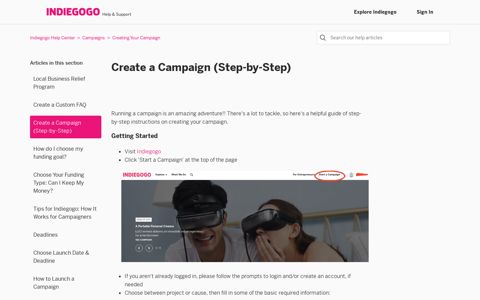 Create a Campaign (Step-by-Step) – Indiegogo Help Center