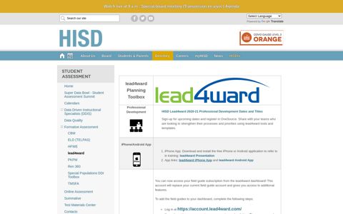 Student Assessment / lead4ward - Houston ISD