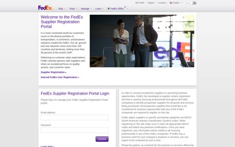 ***FedEx Supplier Registration Portal (FSRP)