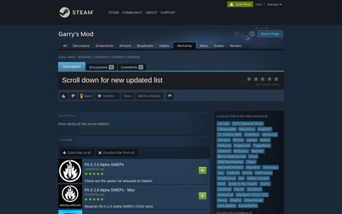Steam Workshop::Scroll down for new updated list