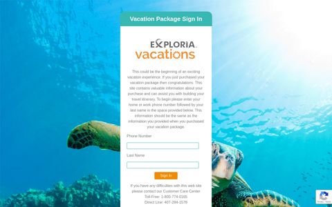 Exploria Vacations Package