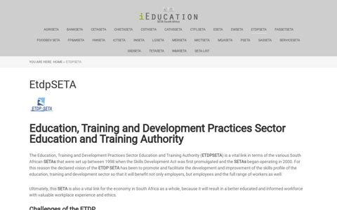EtdpSETA - Skills Education Training Authorities. SETA ...