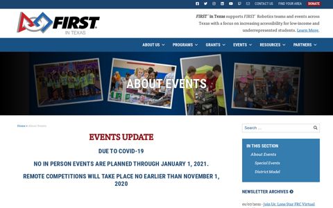About Events - FIRST in Texas Foundation