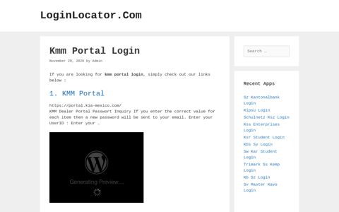 Kmm Portal Login - LoginLocator.Com