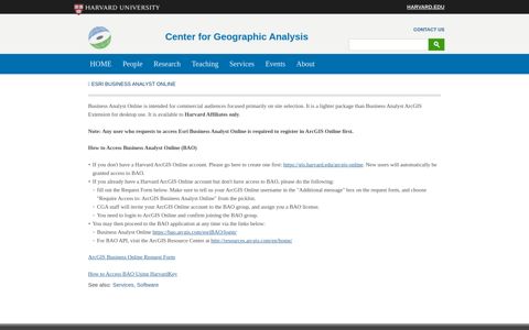 ESRI Business Analyst Online | Center for Geographic Analysis