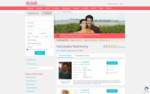 Karnataka Matrimony - Shaadi.com