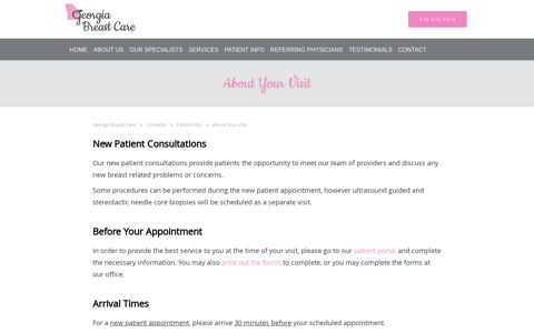 About Your Visit - Woodstock, GA: Georgia Breast Care