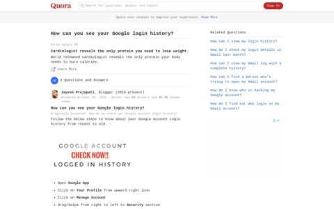 How to see your Google login history - Quora