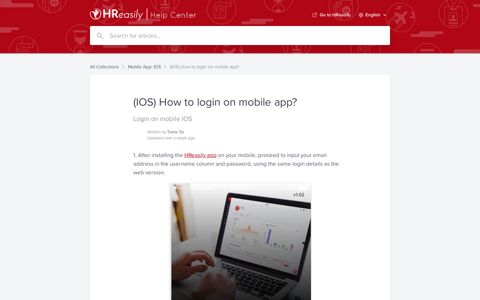 (IOS) How to login on mobile app? | HReasily Help Center