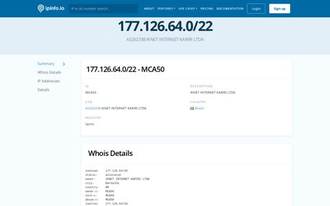 177.126.64.0/22 Netblock Details - IKNET INTERNET KARIRI ...