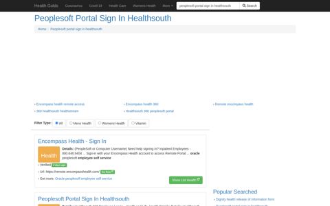 Peoplesoft Portal Sign In Healthsouth - Health Golds