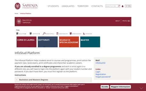 InfoStud Platform | Sapienza Università di Roma - La Sapienza