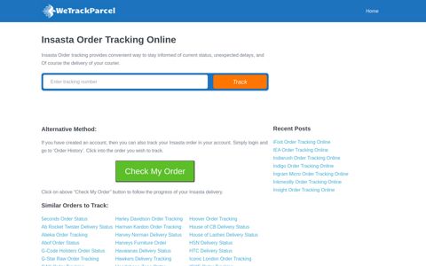 Insasta Order Tracking Online | Check My Status
