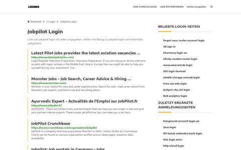Jobpilot Login | Allgemeine Informationen zur Anmeldung