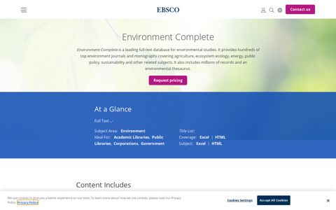 Environment Complete | EBSCO