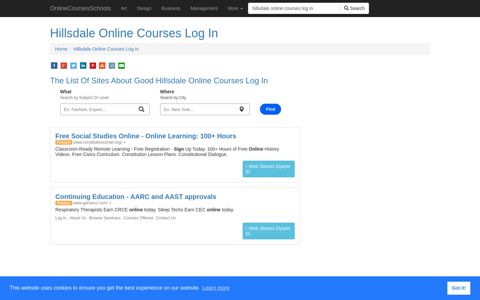 Hillsdale Online Courses Log In - OnlineCoursesSchools.com