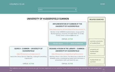 university of huddersfield summon - General Information about Login